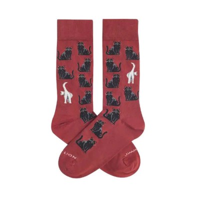 чорапи,мъжки,чорапи,дамски,чорапи,jimmy,lion,black,cats,long,socks,red,(red)