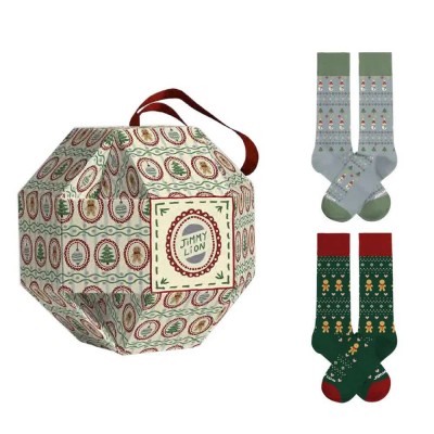 чорапи,мъжки,чорапи,дамски,чорапи,jimmy,lion,fa,la,la,holiday,long,socks,2,pairs,multicolor,(multicolor)