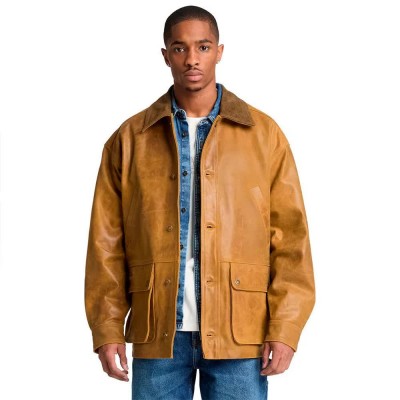 палто,мъжки,якета,timberland,leather,field,coat,brown,(ermine)