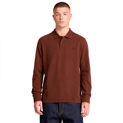 дамски,блузи,с,яка,мъжки,блузи,с,яка,timberland,millers,river,pique,long,sleeve,polo,brown,(chicory,coffee)