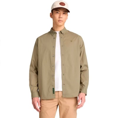 риза,с,дълъг,ръкав,дамски,ризи,мъжки,ризи,timberland,poplin,long,sleeve,shirt,green,(deep,lichen,green)