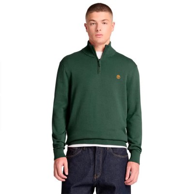 блуза,мъжки,пуловери,дамски,пуловери,timberland,williams,river,cotton,1,4,zip,sweater,green,(sycamore)