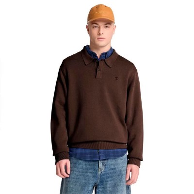 дамски,блузи,с,яка,мъжки,блузи,с,яка,timberland,williams,river,cotton,long,sleeve,polo,brown,(mole)