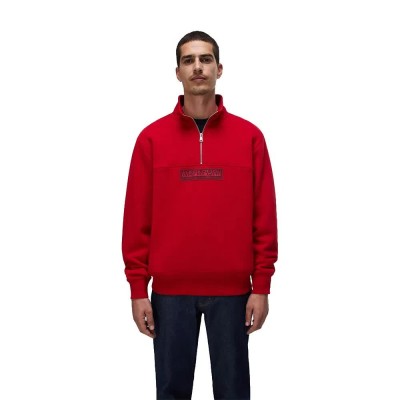 блуза,мъжки,пуловери,napapijri,box,logo,half,zip,sweatshirt,red,(haute,red)