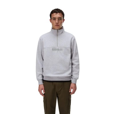блуза,мъжки,пуловери,napapijri,box,logo,half,zip,sweatshirt,grey,(light,grey,melange)