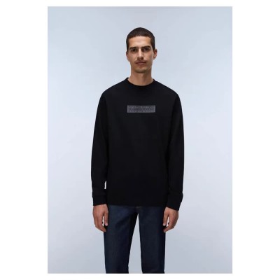 тениска,мъжки,тениски,дамски,тениски,napapijri,box,logo,long,sleeve,t,shirt,black,(black,beauty)