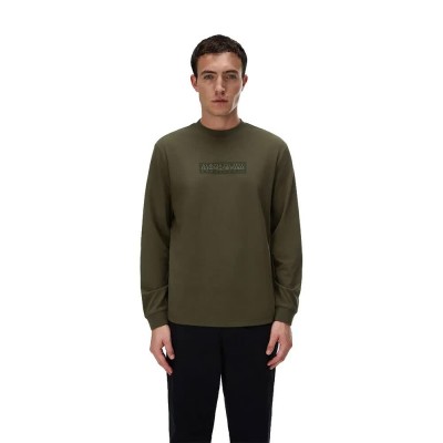 тениска,мъжки,тениски,дамски,тениски,napapijri,box,logo,long,sleeve,t,shirt,green,(olive,night)