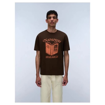 тениска,мъжки,тениски,дамски,тениски,napapijri,cabin,short,sleeve,t,shirt,brown,(demitasse)