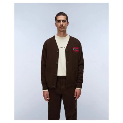 блуза,мъжки,пуловери,дамски,пуловери,napapijri,d,taranger,v,op,v,neck,sweater,brown,(demitasse)