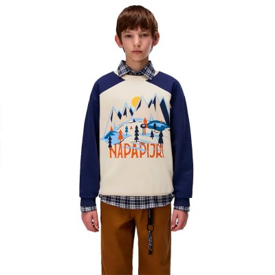 блуза,детски,блузи,napapijri,ellis,crew,sweatshirt,white,(putty)
