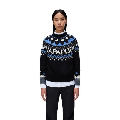 блуза,мъжки,пуловери,дамски,пуловери,napapijri,fiames,crew,sweater,black,(black,beauty)