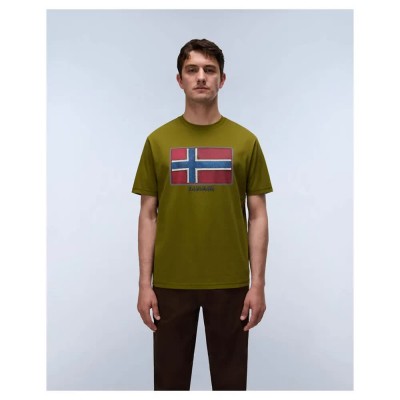 тениска,мъжки,тениски,дамски,тениски,napapijri,flag,tiki,short,sleeve,t,shirt,green,(avocado)