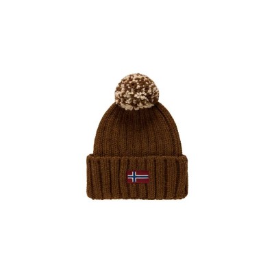 шапка,всички,шапки,napapijri,semiury,w,3,beanie,brown,(rubber)