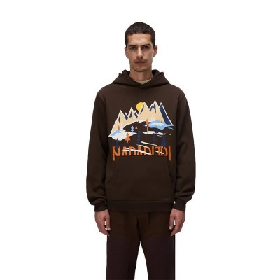суичър,мъжки,пуловери,napapijri,sweat,hoodie,brown,(demitasse)