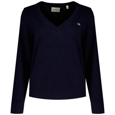 блуза,мъжки,пуловери,дамски,пуловери,gant,4802442,v,neck,sweater,blue,(evening,blue)
