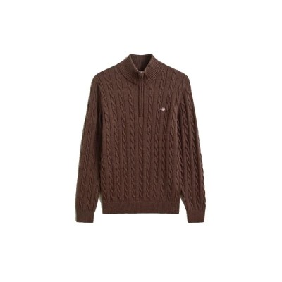 блуза,мъжки,пуловери,дамски,пуловери,gant,8050603,half,zip,sweater,brown,(black,brown,melange)