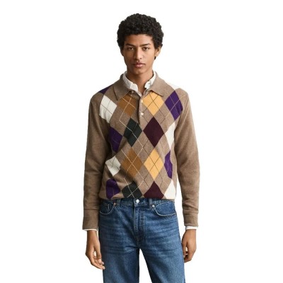 дамски,блузи,с,яка,мъжки,блузи,с,яка,gant,8060108,long,sleeve,polo,brown,(light,brown,melange)