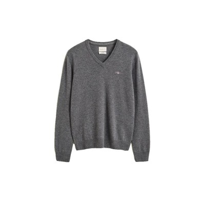 блуза,мъжки,пуловери,дамски,пуловери,gant,87312,v,neck,sweater,grey,(charcoal,melange)