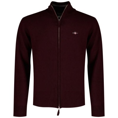 блуза,мъжки,пуловери,дамски,пуловери,gant,87314,full,zip,sweater,brown,(darkened,wine)