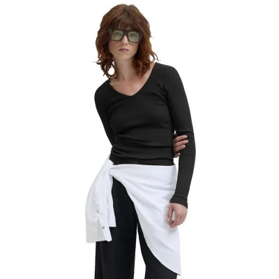 тениска,мъжки,тениски,дамски,тениски,jack,&,jones,freya,straight,fit,jjxx,long,sleeve,v,neck,t,shirt,black,(black)