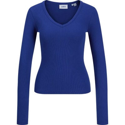 тениска,мъжки,тениски,дамски,тениски,jack,&,jones,freya,straight,fit,jjxx,long,sleeve,v,neck,t,shirt,blue,(surf,the,web)
