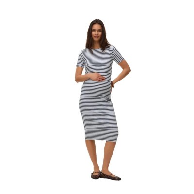 рокля,дамски,поли,и,рокли,mamalicious,june,maternity,short,sleeve,midi,dress,grey,(light,grey,melange,navy,blazer)