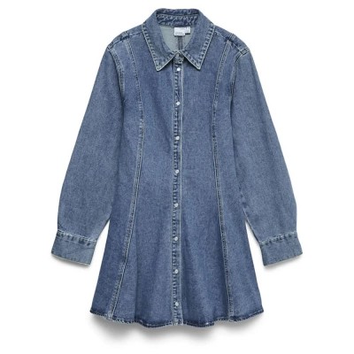 рокля,дамски,поли,и,рокли,vero,moda,jessie,long,sleeve,short,dress,blue,(medium,blue,denim)