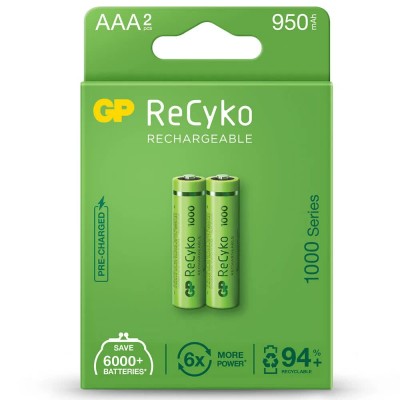 батерии,gp,batteries,lr03,recyko,2und,rechargeable,battery,2,units,clear,(green,white)