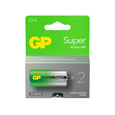 батерии,gp,batteries,lr14,alkaline,battery,2,units,clear,(green,gold)