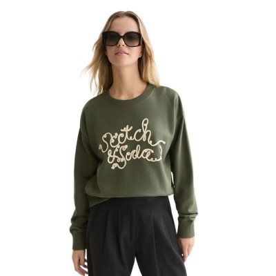 блуза,дамски,блузи,scotch,&,soda,u9e01750t,sweatshirt,green,(thyme)