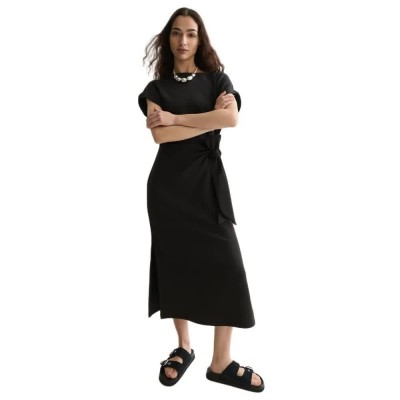 рокля,дамски,поли,и,рокли,scotch,&,soda,ufu01582t,short,sleeve,midi,dress,black,(meteorite)