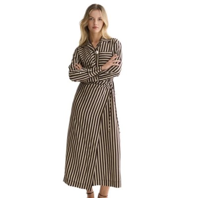 рокля,дамски,поли,и,рокли,scotch,&,soda,ufu01643t,long,sleeve,midi,dress,brown,(bitter,chocolate,stripe)