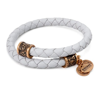 бижутерия,alex,and,ani,white,leather,bracelet,grey,(white)