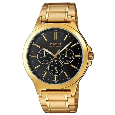 часовник,часовници,casio,mtpv300g1audf,49mm,3atm,quartz,analogical,watch,golden,(golden,black,mineral)