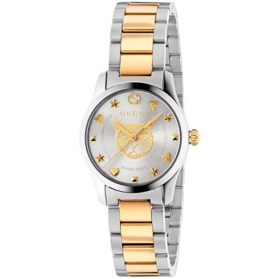 часовник,часовници,gucci,ya126596,27mm,5atm,quartz,analogical,woman,watch,golden,(golden,grey,sapphire)