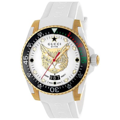 часовник,часовници,gucci,ya136322,40mm,20atm,quartz,analogical,watch,golden,(white,white,sapphire)