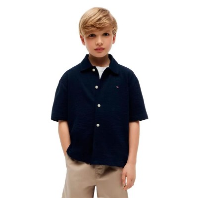 риза,с,къс,ръкав,дамски,ризи,мъжки,ризи,tommy,hilfiger,kb0kb10408,short,sleeve,shirt,blue,(dark,night,navy)