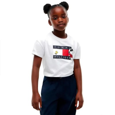 тениска,мъжки,тениски,дамски,тениски,tommy,hilfiger,snoopy,short,sleeve,t,shirt,white,(white)