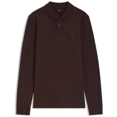 дамски,блузи,с,яка,мъжки,блузи,с,яка,boss,passerby,10256683,orange,long,sleeve,polo,brown,(dark,brown)