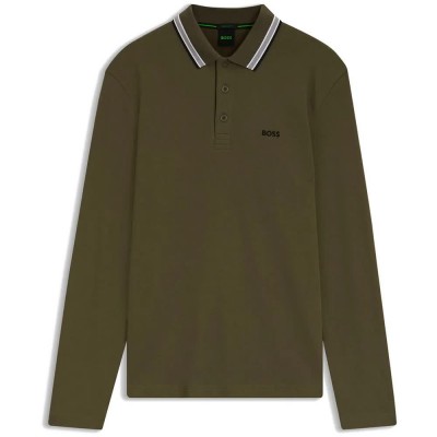 дамски,блузи,с,яка,мъжки,блузи,с,яка,boss,plisy,10266738,green,long,sleeve,polo,green,(open,green)