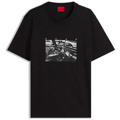 тениска,мъжки,тениски,дамски,тениски,hugo,dikems,10268981,red,short,sleeve,t,shirt,black,(black)