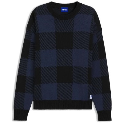 блуза,мъжки,пуловери,дамски,пуловери,hugo,stuvee,10282514,blue,sweater,black,(black)