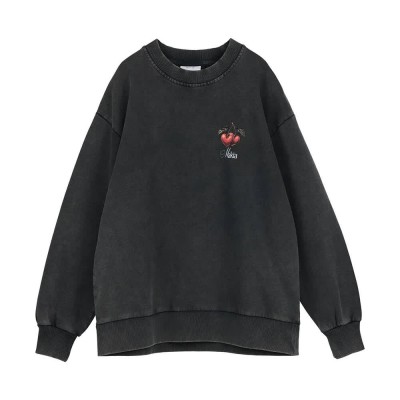 блуза,дамски,блузи,makia,cherryheart,sweatshirt,black,(washed,black)