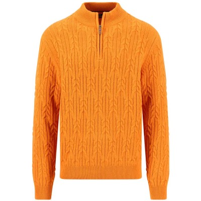 блуза,мъжки,пуловери,дамски,пуловери,fynch,hatton,1609614,half,zip,sweater,yellow,(sienna)