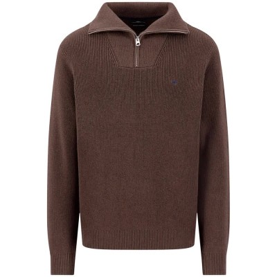 блуза,мъжки,пуловери,дамски,пуловери,fynch,hatton,1610902,half,zip,sweater,brown,(soil)