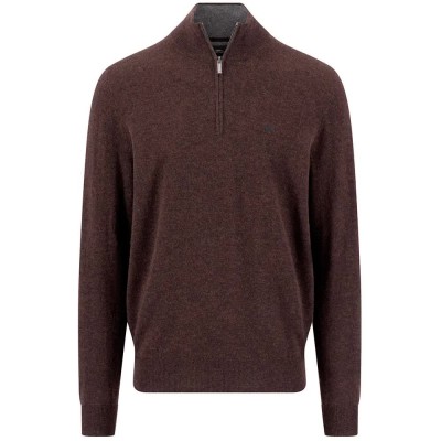 блуза,мъжки,пуловери,дамски,пуловери,fynch,hatton,1614802,half,zip,sweater,brown,(soil)