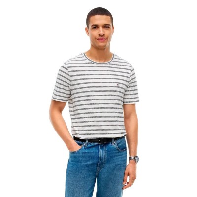 тениска,мъжки,тениски,дамски,тениски,tommy,hilfiger,mw0mw40923,short,sleeve,t,shirt,white,(ecru,navy,blue)