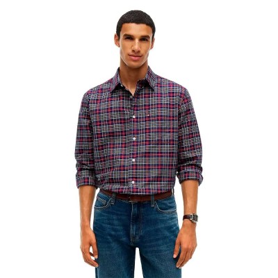 карирана,риза,дамски,ризи,мъжки,ризи,tommy,hilfiger,mw0mw44620,long,sleeve,shirt,purple,(rich,navy,check)