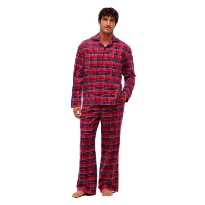 пижама,мъжки,пижами,tommy,hilfiger,um0um03659,long,sleeve,pyjama,red,(check,global,stripe,medium,red)
