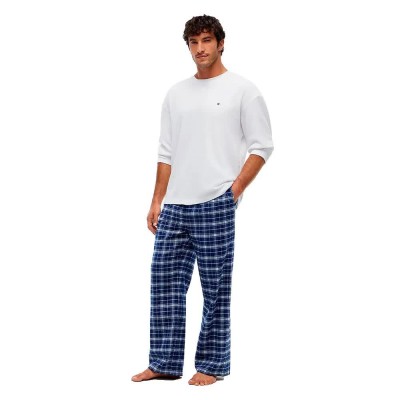 пижама,мъжки,пижами,tommy,hilfiger,um0um04018,long,sleeve,pyjama,white,(white,rich,navy,tonal,check)